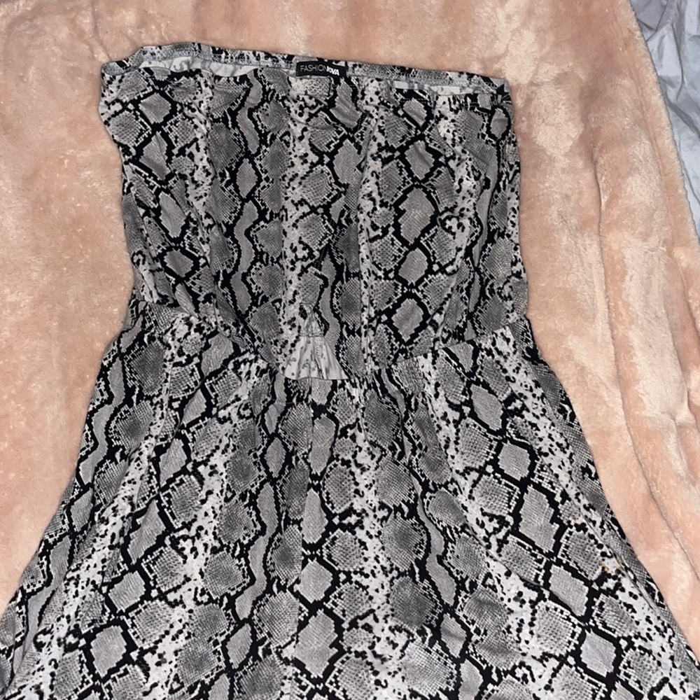 Snakeskin romper , worn once , fashion nova